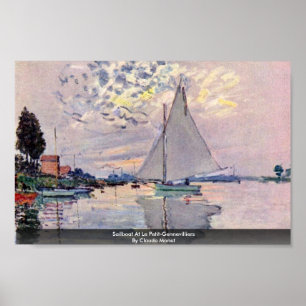 Sailboat in Le Petit-Gennevilliers von Claude Mone Poster
