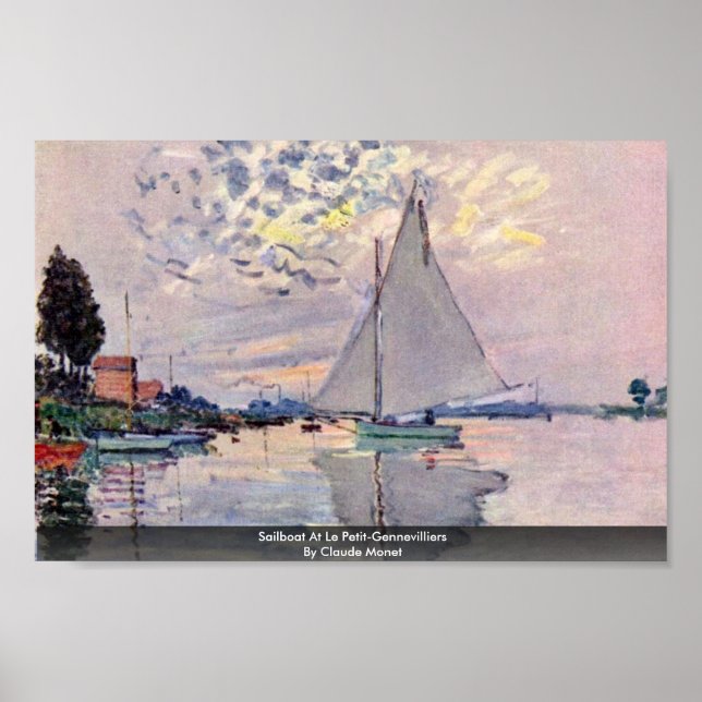 Sailboat in Le Petit-Gennevilliers von Claude Mone Poster (Vorne)