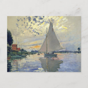 Sailboat in Le Petit-Gennevilliers von Claude Mone Postkarte