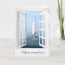 Sailboat in Window for Sympathy Card Karte