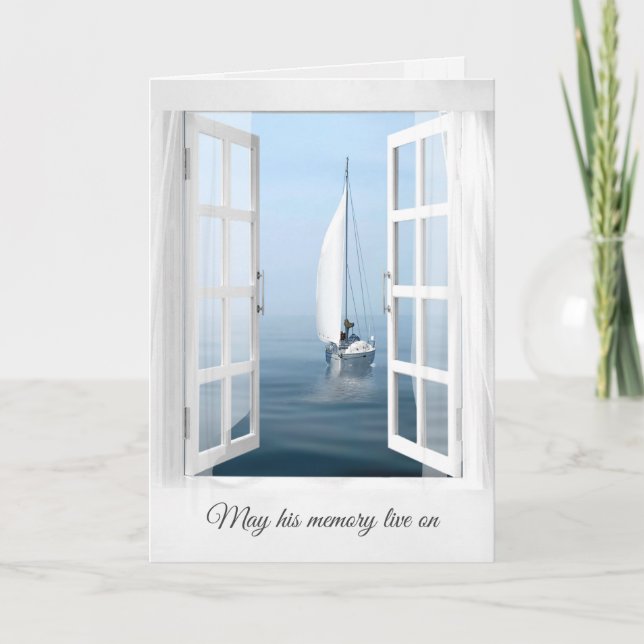 Sailboat in Window for Sympathy Card Karte (Vorderseite)