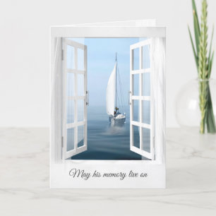 Sailboat in Window for Sympathy Card Karte