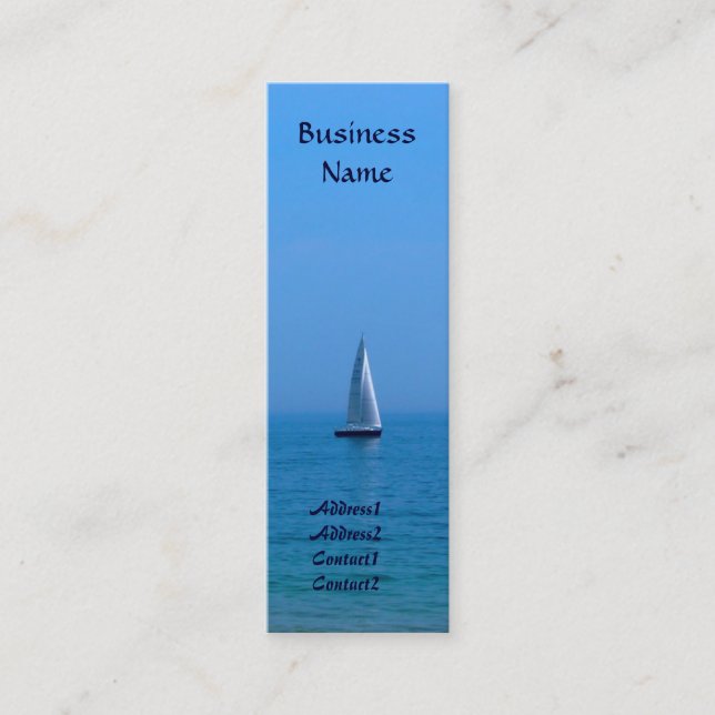 Sailboat Lesezeichen Business Cards Mini Visitenkarte (Vorderseite)