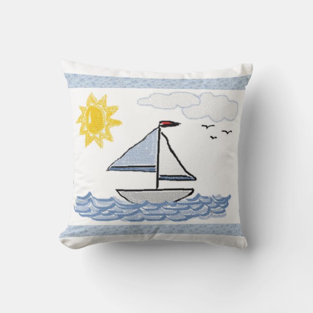Sailboat Linen Kissen (Vorderseite)