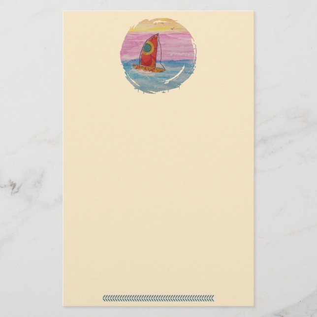 Sailboat Loose Rigging Stationer Briefpapier (Vorderseite)