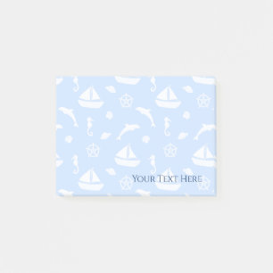 Sailboat & Marine Life Pattern Post-it Klebezettel