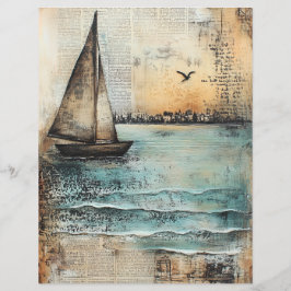 Sailboat Mixed Media Junk Journal-Seite
