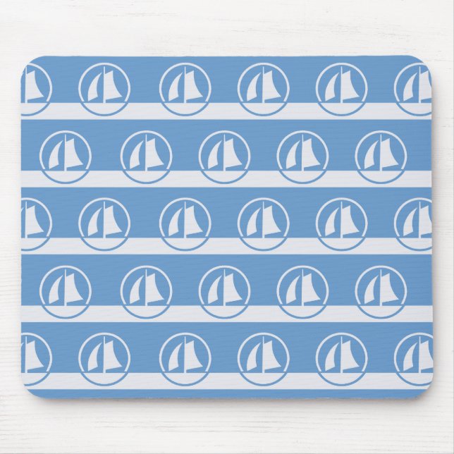 Sailboat Muster kundenspezifische Farbe Mousepad (Vorne)