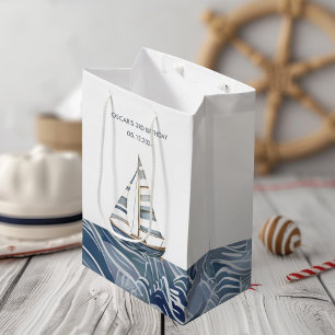 Sailboat Nautic Geburtstag Mittlere Geschenktüte