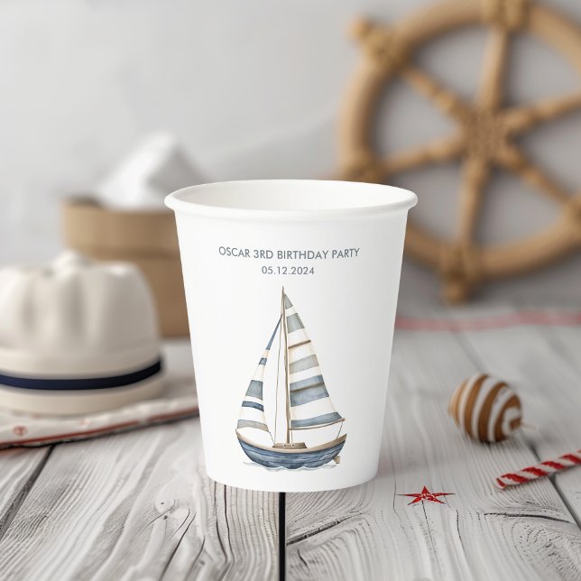 Sailboat Nautic Geburtstag Pappbecher (Von Creator hochgeladen)