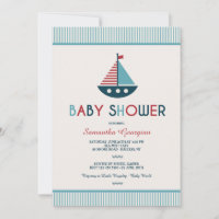Sailboat Nautical Baby Shower Einladung
