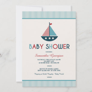 Sailboat Nautical Baby Shower Einladung