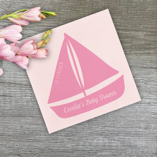 Sailboat Nautical Girl Baby Dusche Serviette
