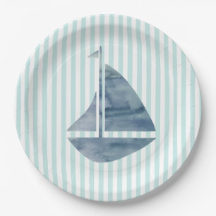 Sailboat Nautical Painting Ocean Pappteller
