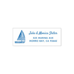 Sailboat Nautical Sailing Thema Rücksendeadresse Permastempel