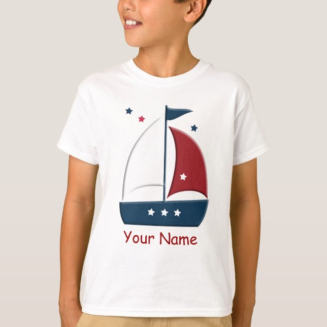 Sailboat Nautical Sailor Custom T - Shirt (Vorderseite)