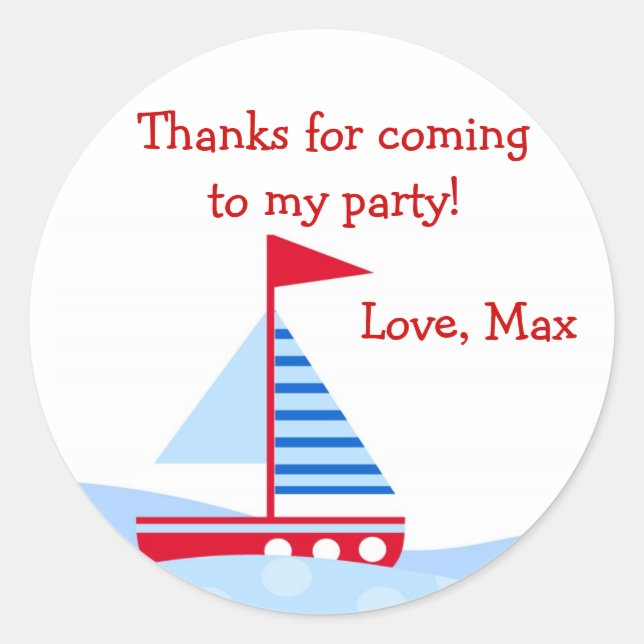 Sailboat Nautical Stickers (Vorderseite)