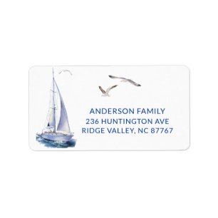 Sailboat New Address Label Adressaufkleber