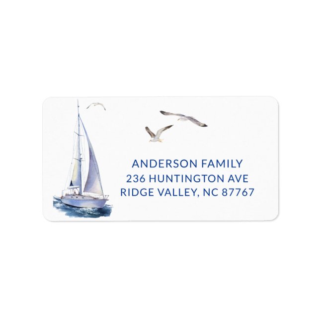 Sailboat New Address Label Adressaufkleber (Vorne)
