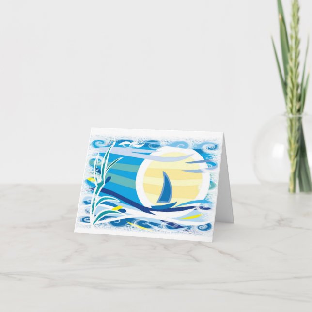 Sailboat Notecard Karte (Vorderseite)