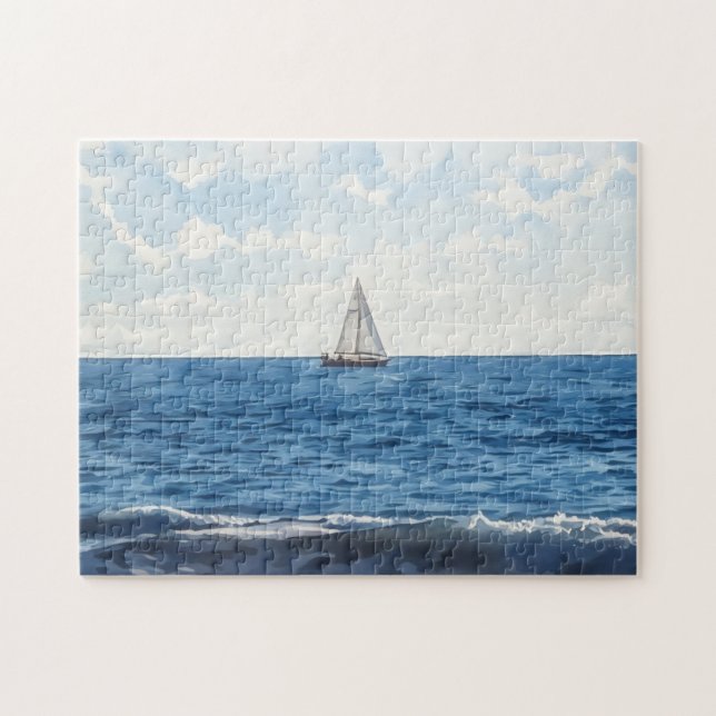 Sailboat Ocean Art Segelpuzzle Puzzle (Horizontal)