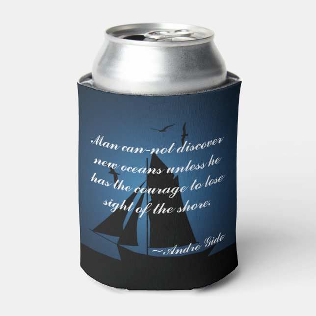 Sailboat Ocean Blue Quote Dosenkühler (Kanne Vorderseite)