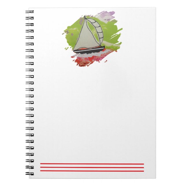 Sailboat Paintstroke Notizblock (Vorderseite)