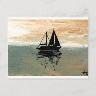 SailBoat Reflections CricketDiane Ocean Stuff Postkarte
