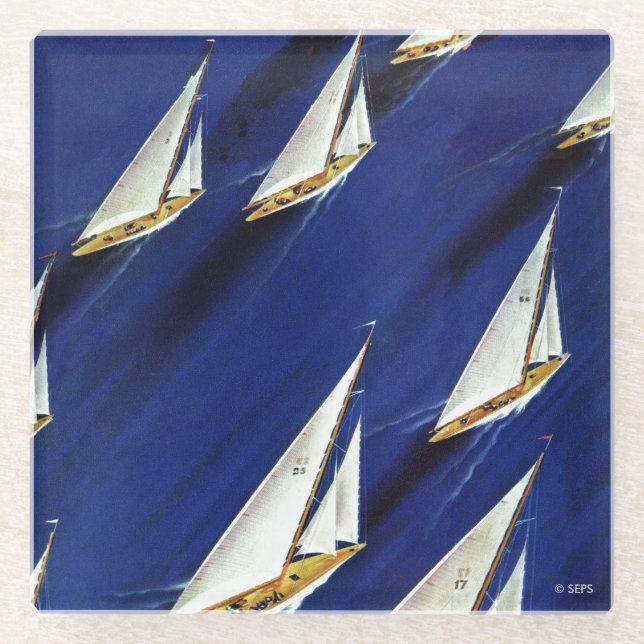 Sailboat Regatta by Ski Weld Glasuntersetzer (Vorderseite)