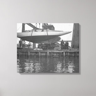 Sailboat Repair Circa 1910 Chicago River Boating b Leinwanddruck