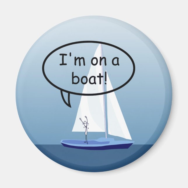 Sailboat Sailor auf dem Boot Funny Round Magnet (Vorne)