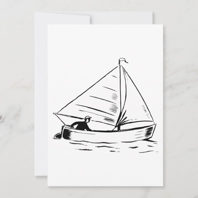 Sailboat Sketch Einladung (Vorderseite)