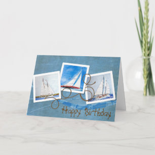 Sailboat Snapshots zum Geburtstag Karte