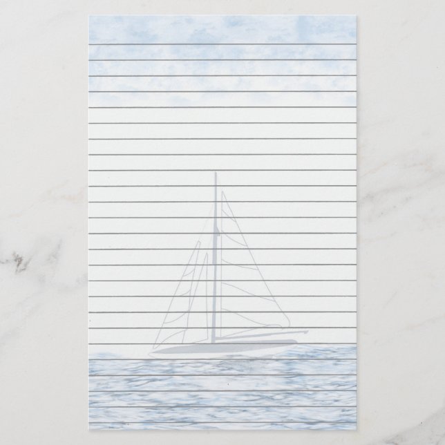 Sailboat Stationery Briefpapier (Vorderseite)