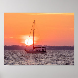 Sailboat Sunrise Poster