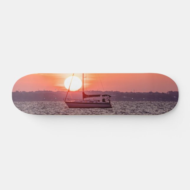 Sailboat Sunrise Skateboard (Horizontal)