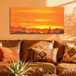Sailboat Sunset 1300 Art Leinwanddruck