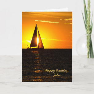 Sailboat Sunset Birthday Karte