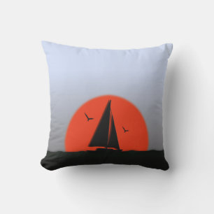 Sailboat Sunset Kissen Für Draußen