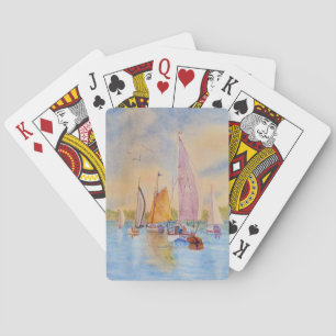 Sailboat Sunset Sailing Notebook Spielkarten