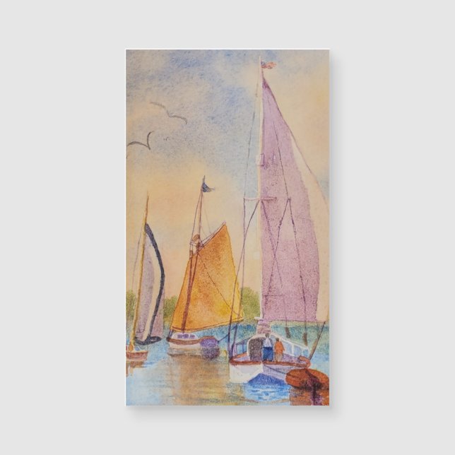 Sailboat Sunset Segelboot Magnetkarte (Vorderseite)
