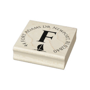 Sailboat-Symbol Monogramm-Adresse Gummistempel