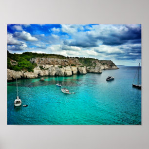 Sailboat Tropical Island Coast Poster