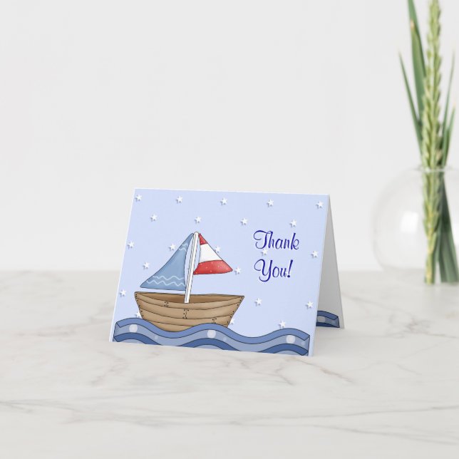 Sailboat Vielen Dank Notecard Dankeskarte (Vorderseite)