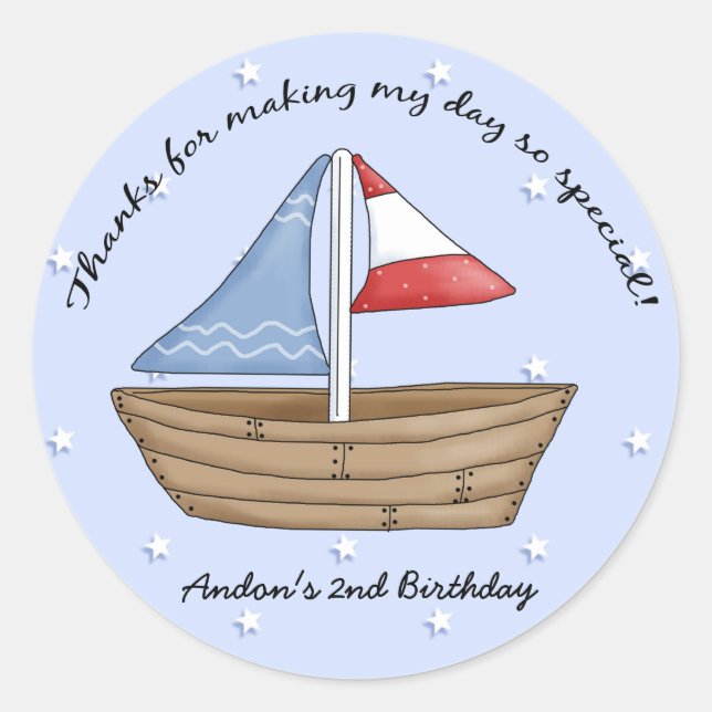 Sailboat Vielen Dank, Sticker (Vorderseite)