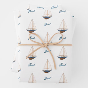Sailboat Wedding Nautical Birthday Baby Dusche Geschenkpapier Set