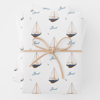 Sailboat Wedding Nautical Birthday Baby Dusche Geschenkpapier Set