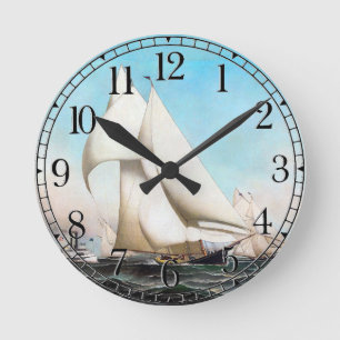 Sailboat Yacht Race Ocean Wall Clock Runde Wanduhr