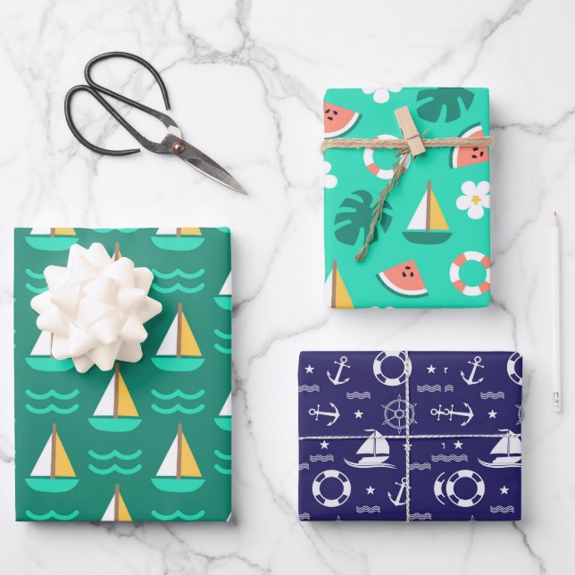 Sailboating  geschenkpapier set (Vorderseite)