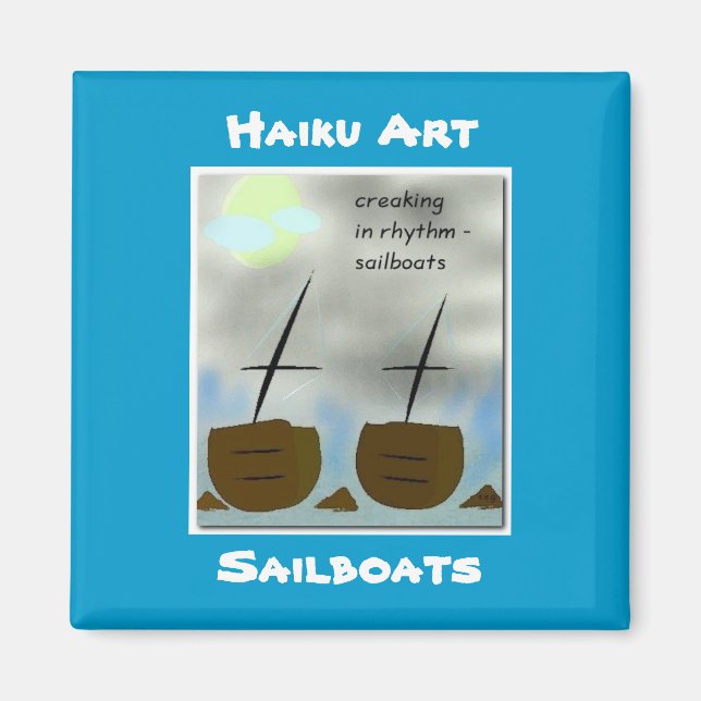 Sailboats Haiku Art Magnet (Vorne)